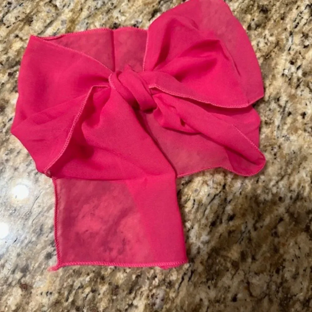 Hot Pink Sheer Wide Knot Headband, scarf or Neck Tie  HTPNKSHR  Handmade NWT